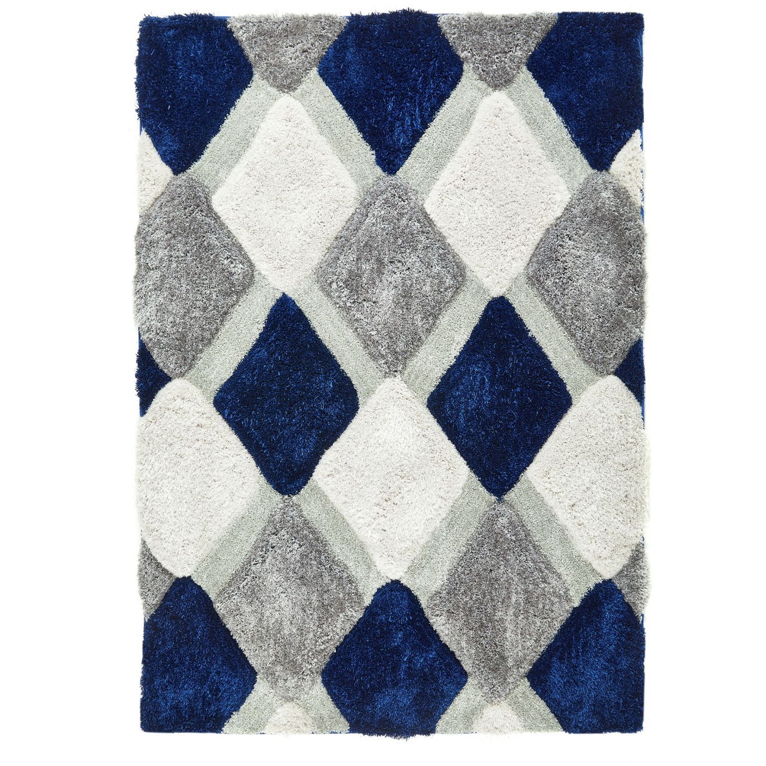 Origins 3D Geometric Navy  Rug - 160x230cm