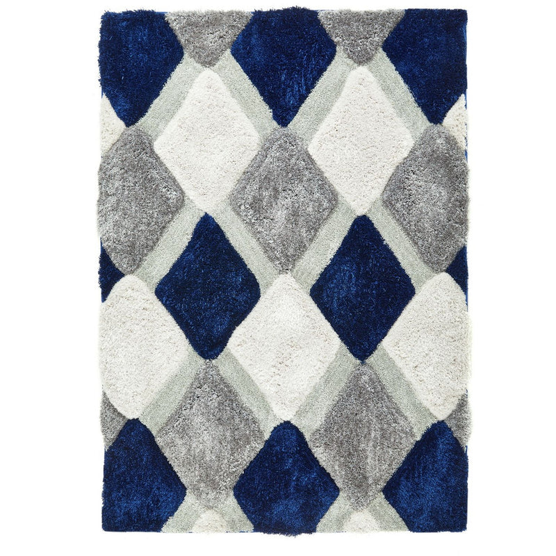Origins 3D Geometric Navy  Rug - 160x230cm