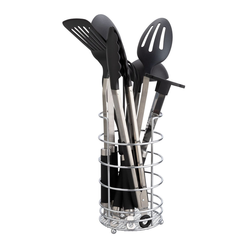 Argos Home 8 piece stainless steel utensil set with caddy (British brand)