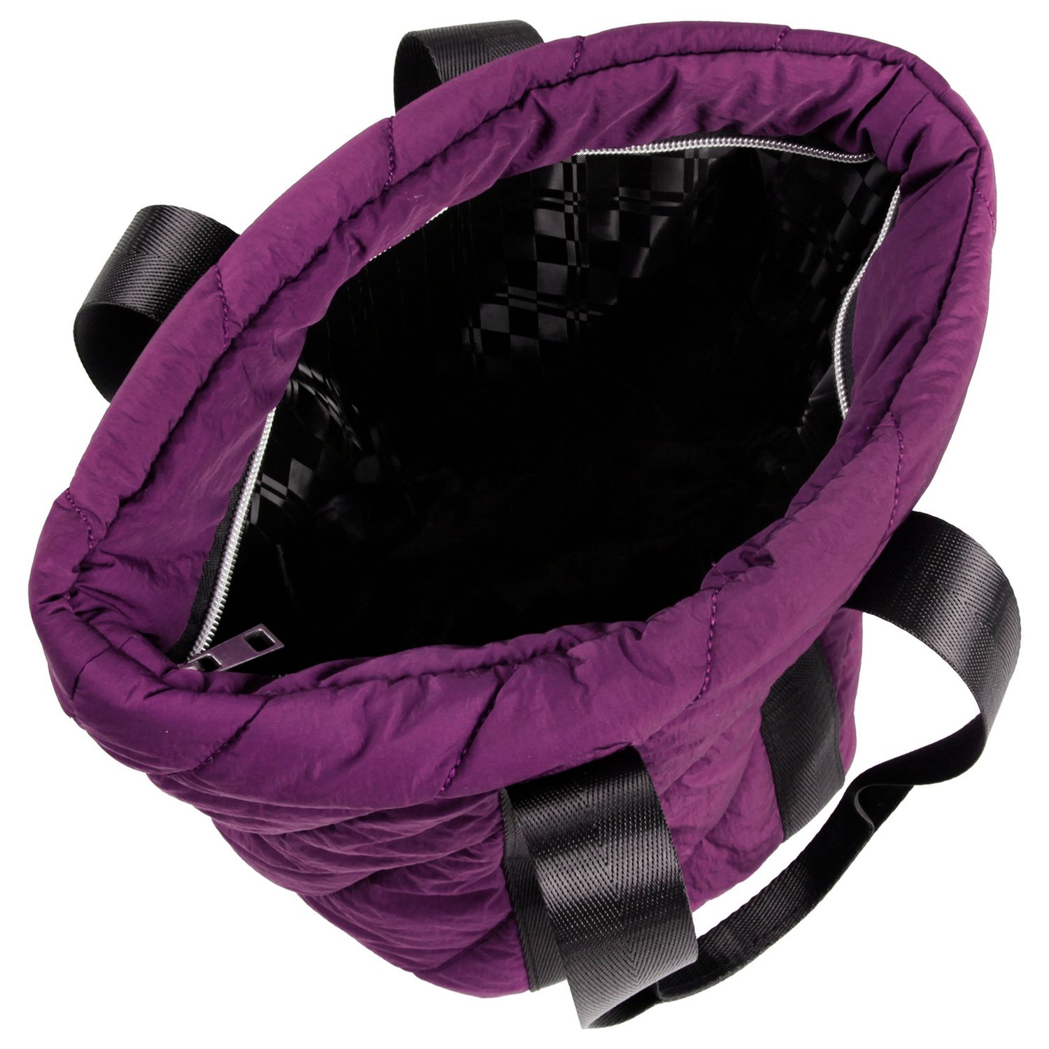 Home padded recycled nylon lunch bag in burgundy, imported from the UK