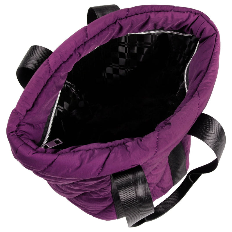 Home padded recycled nylon lunch bag in burgundy, imported from the UK