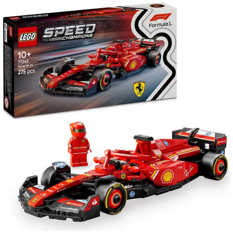 LEGO Speed Champions Ferrari SF-24 F1 car building set, imported from the UK