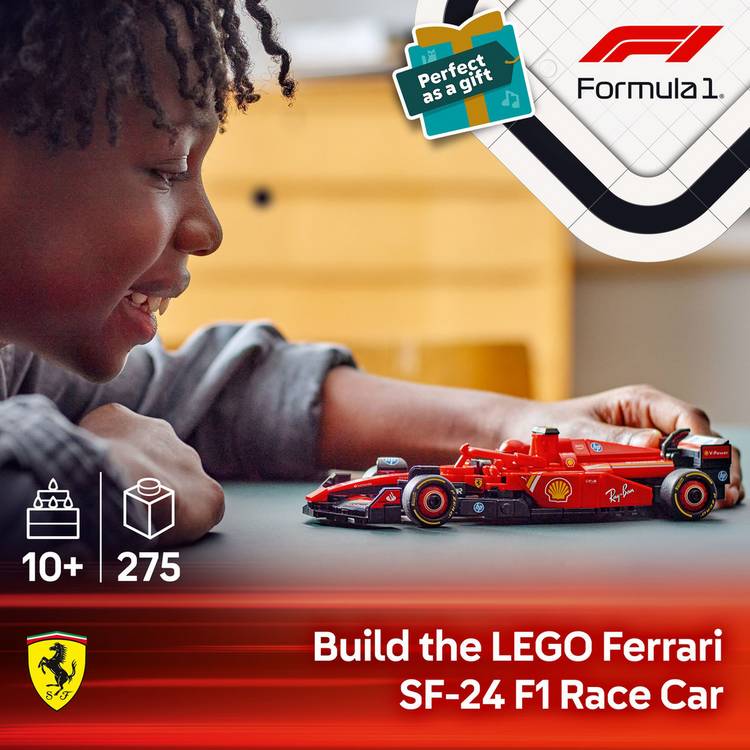 LEGO Speed Champions Ferrari SF-24 F1 car building set, imported from the UK