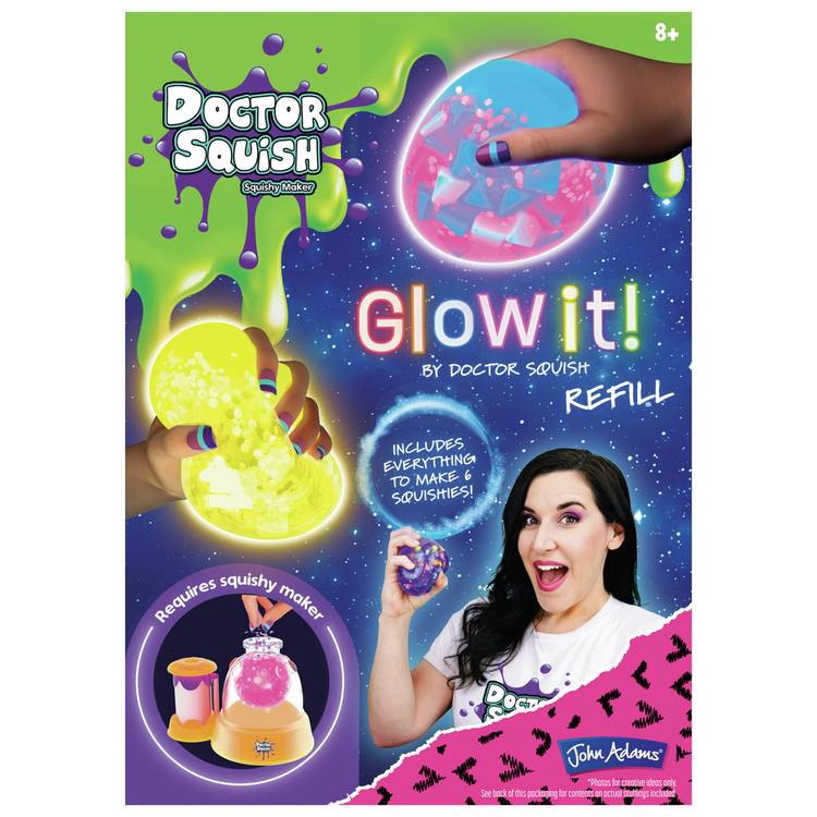 Doctor Squish Refill Glow It glow in the dark squishy kit, UK version