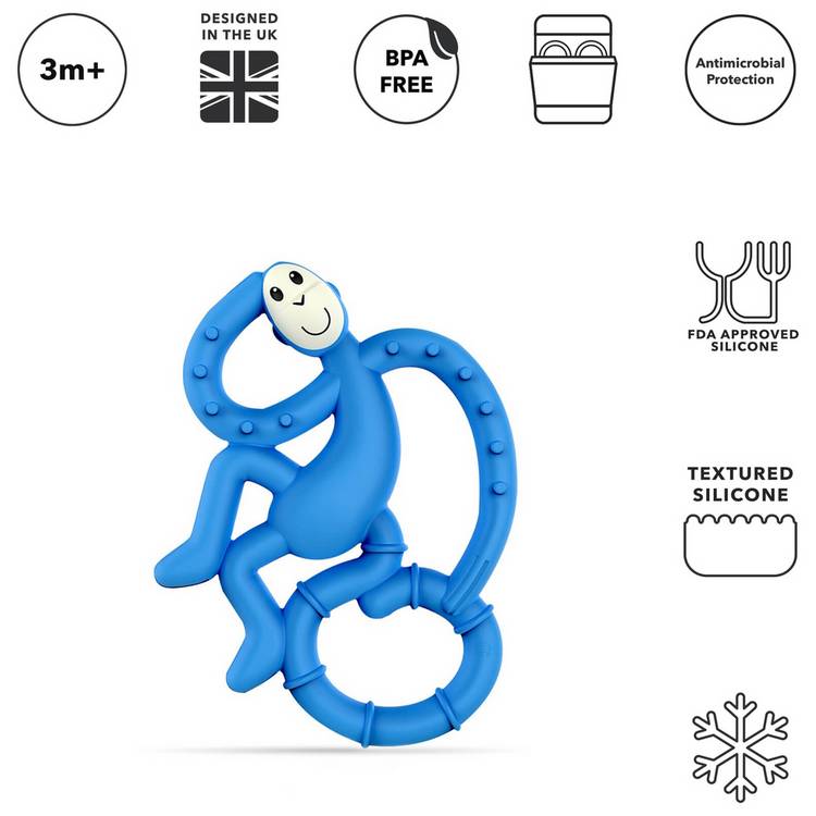 Matchstick Monkey Mini Monkey teether blue - British product