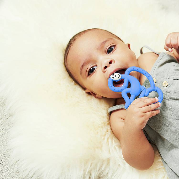Matchstick Monkey Mini Monkey teether blue - British product