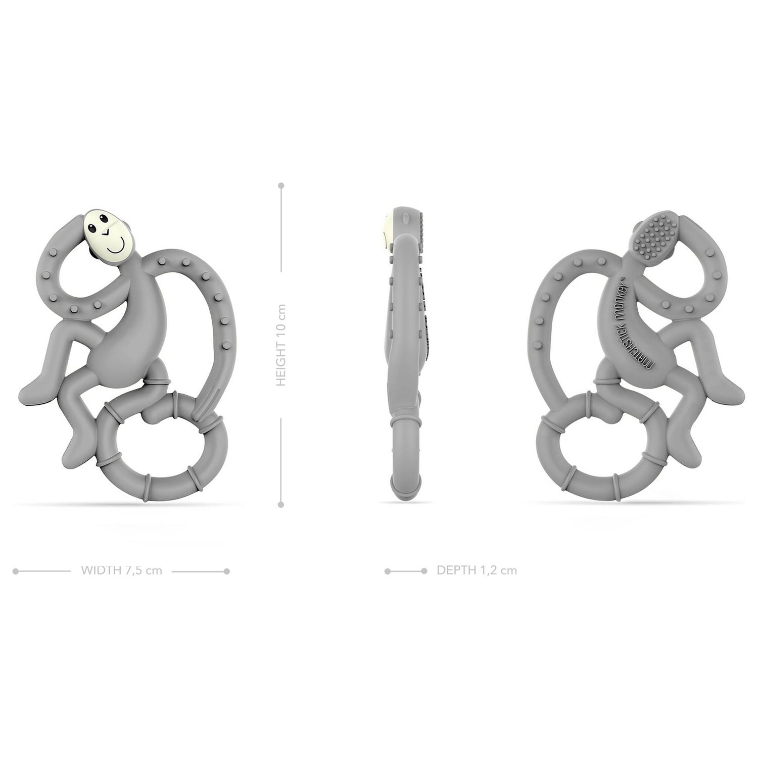 Matchstick Monkey Mini Monkey teether in grey (British brand)