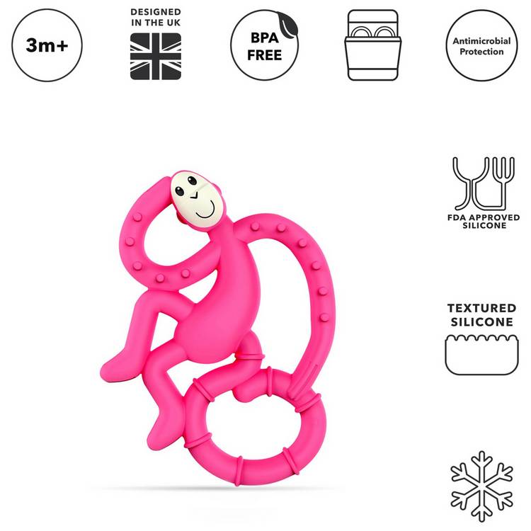 Matchstick Monkey Mini Monkey Teether Pink - British product