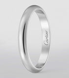 Cartier 1895 platinum wedding ring width 3.5mm (British brand)