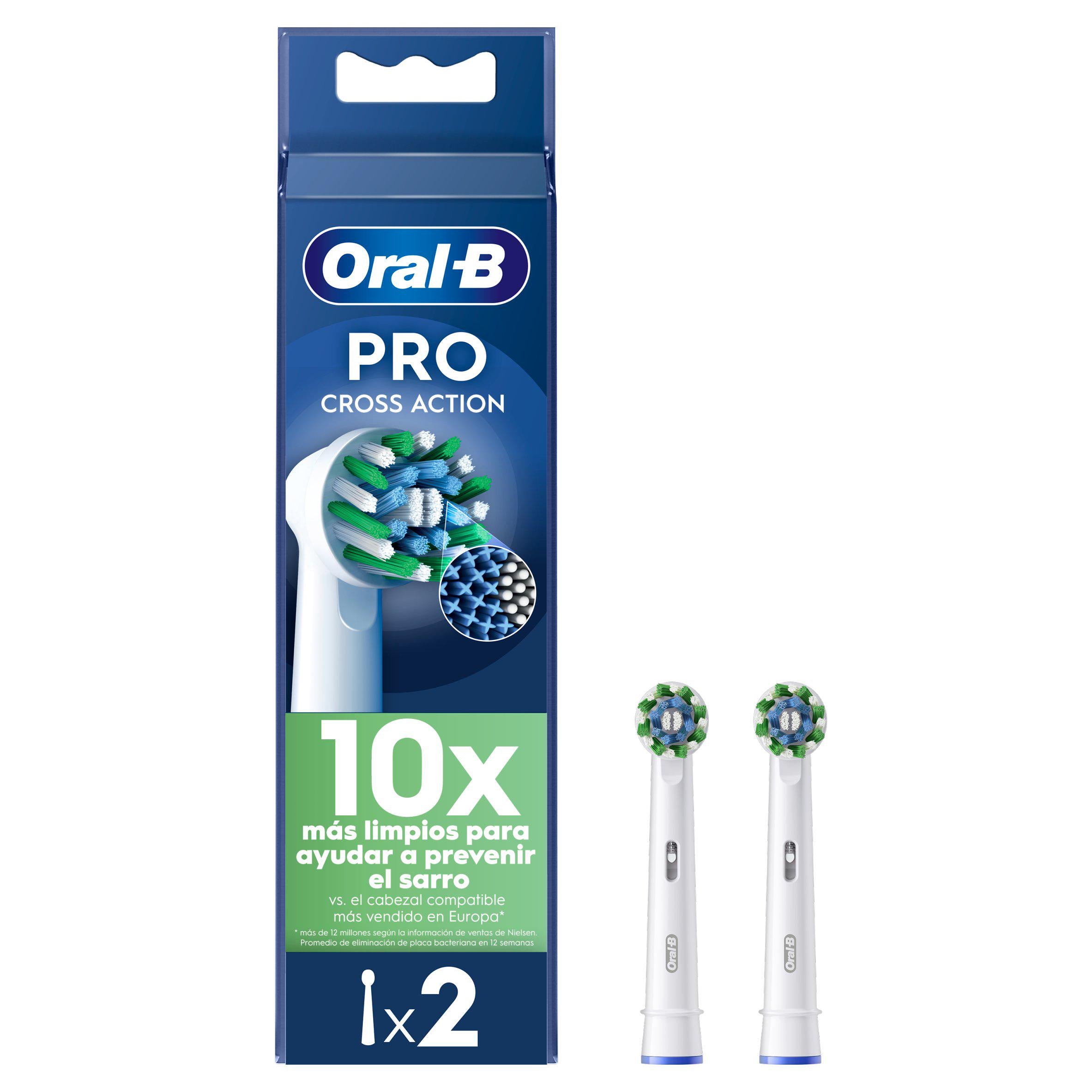 Oral-B Cross Action Replacement Electric Toothbrush Heads x2 electric & battery toothbrushes Sainsburys   