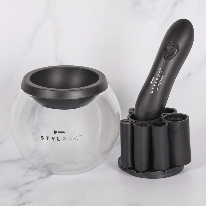 STYLPRO make-up brush cleaner set with collars, UK version