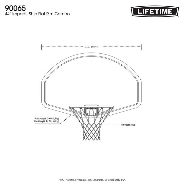 Lifetime basketball hoop set wall mount 46cm, UK version