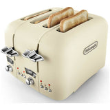 De'Longhi Argento Flora 4-slice toaster in beige (British brand)