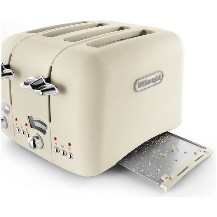 De'Longhi Argento Flora 4-slice toaster in beige (British brand)