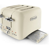 De'Longhi Argento Flora 4-slice toaster in beige (British brand)