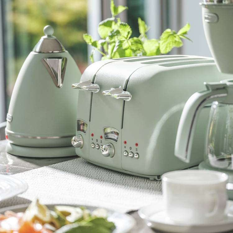 De'Longhi Argento Flora green kettle 1.7L (British brand)