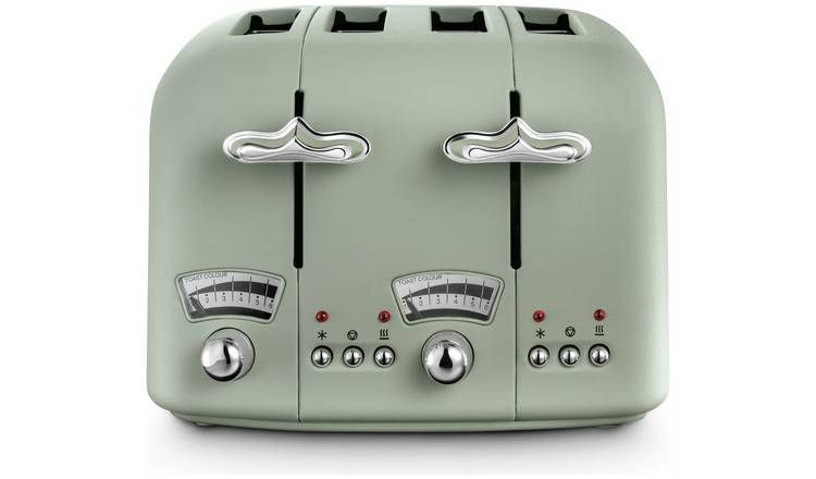 De'Longhi CTO4.GR Argento Flora 4 Slice Toaster - Green