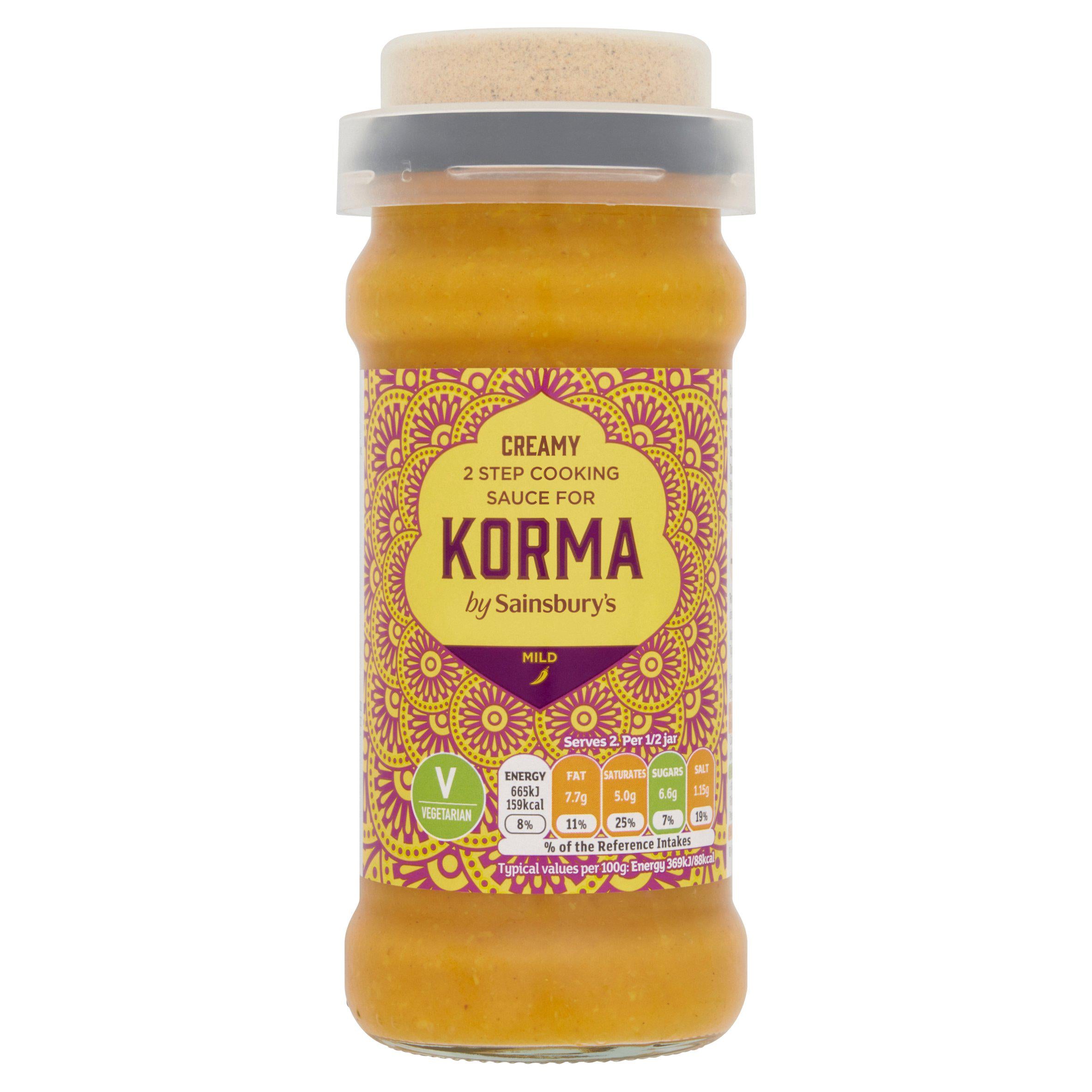 Sainsbury's Creamy Korma 2 Step Cooking Sauce 360g Indian Sainsburys   