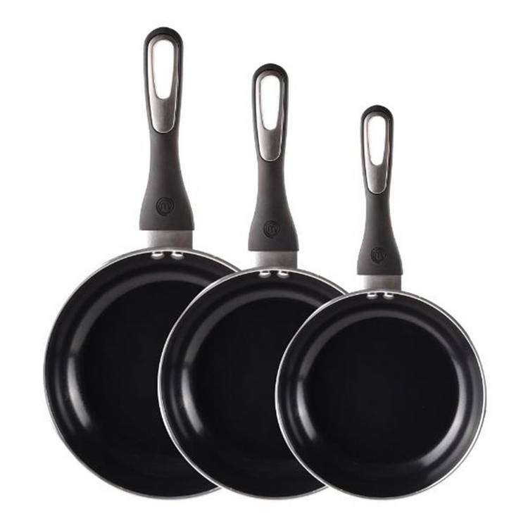 MasterChef non-stick aluminium frying pan set 20-28cm - British product