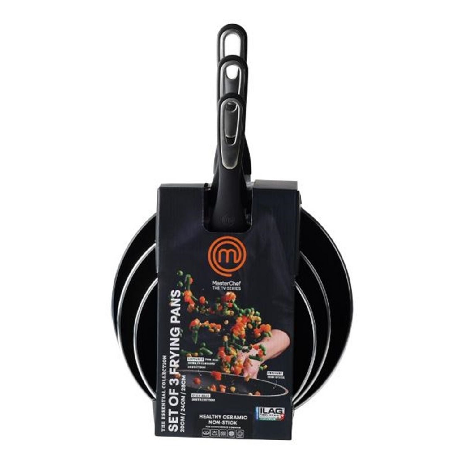 MasterChef non-stick aluminium frying pan set 20-28cm - British product