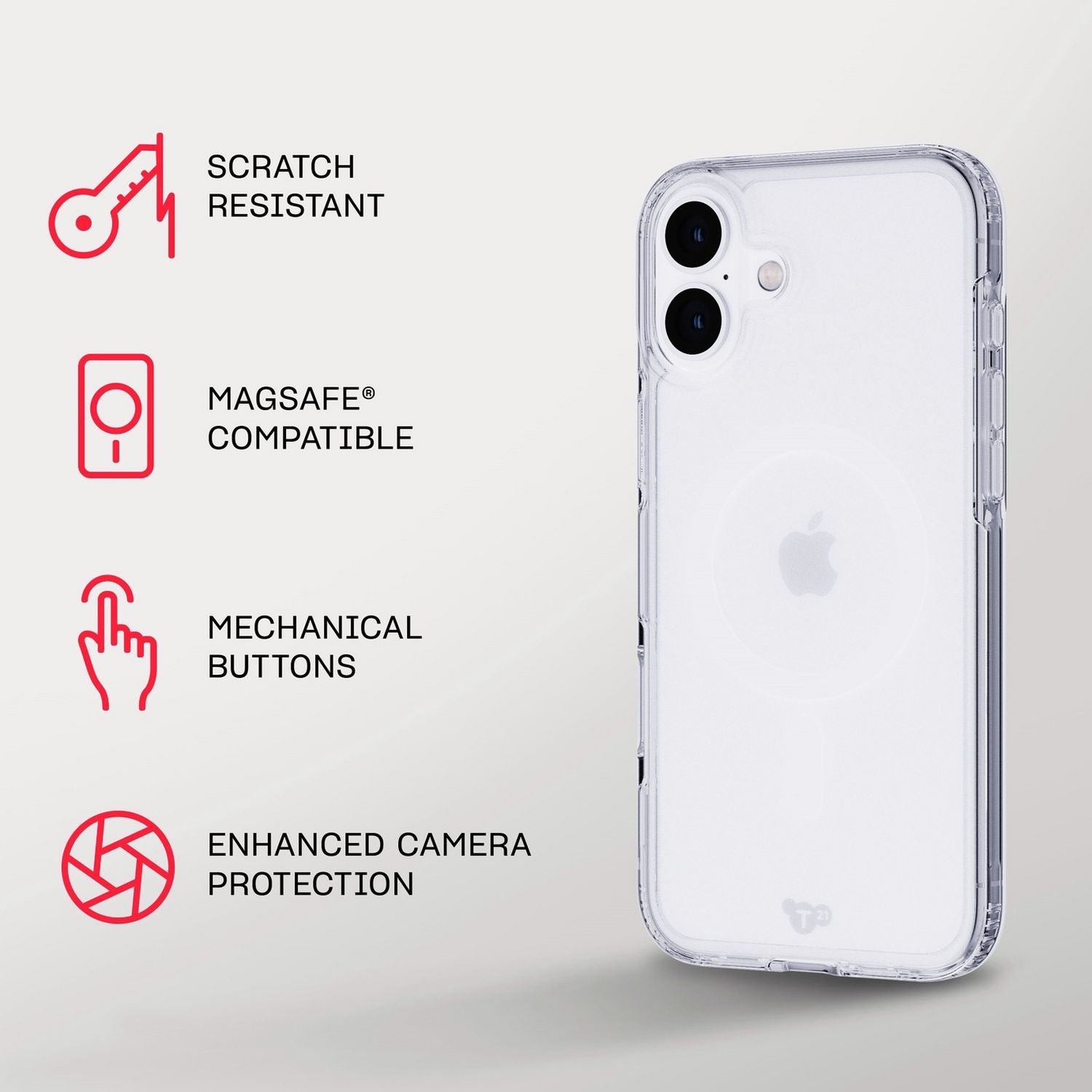 Tech21 EvoClear MagSafe phone case for iPhone 16 Plus, UK version