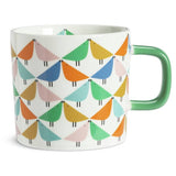 Habitat x Scion Lintu stoneware mug set 4 white mugs, UK version