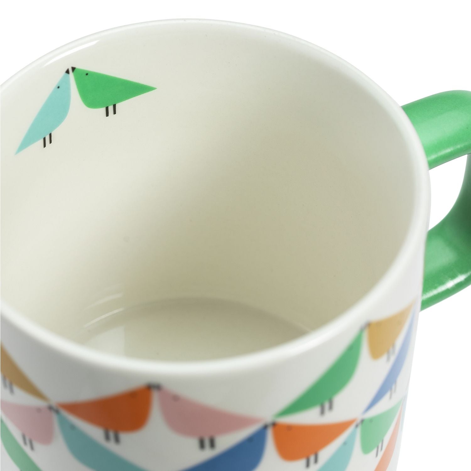 Habitat x Scion Lintu stoneware mug set 4 white mugs, UK version