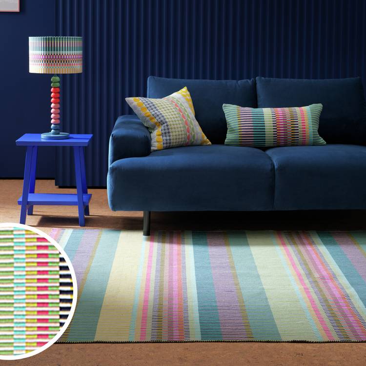 Margo Selby Buster Green flatweave rug 160x230cm, UK version
