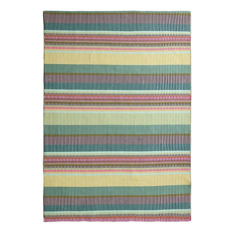 Margo Selby Buster Green flatweave rug 160x230cm, UK version