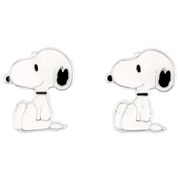 Peanuts Snoopy enamel stud earrings sterling silver (British brand)
