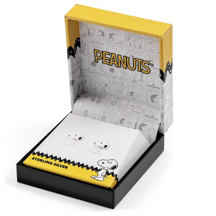Peanuts Snoopy enamel stud earrings sterling silver (British brand)