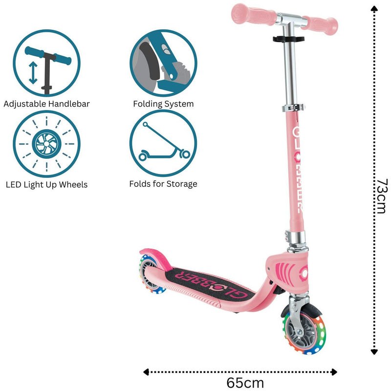 Globber Flow pastel pink scooter, imported from the UK