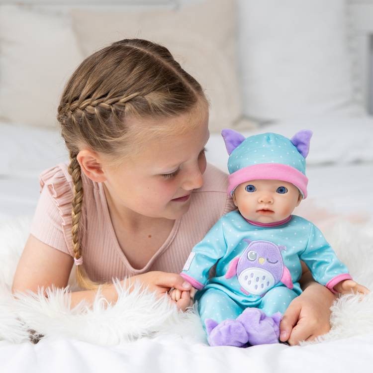 Tiny Treasures night owl doll sleepsuit for 36cm dolls, imported from the UK