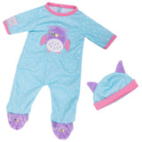 Tiny Treasures night owl doll sleepsuit for 36cm dolls, imported from the UK
