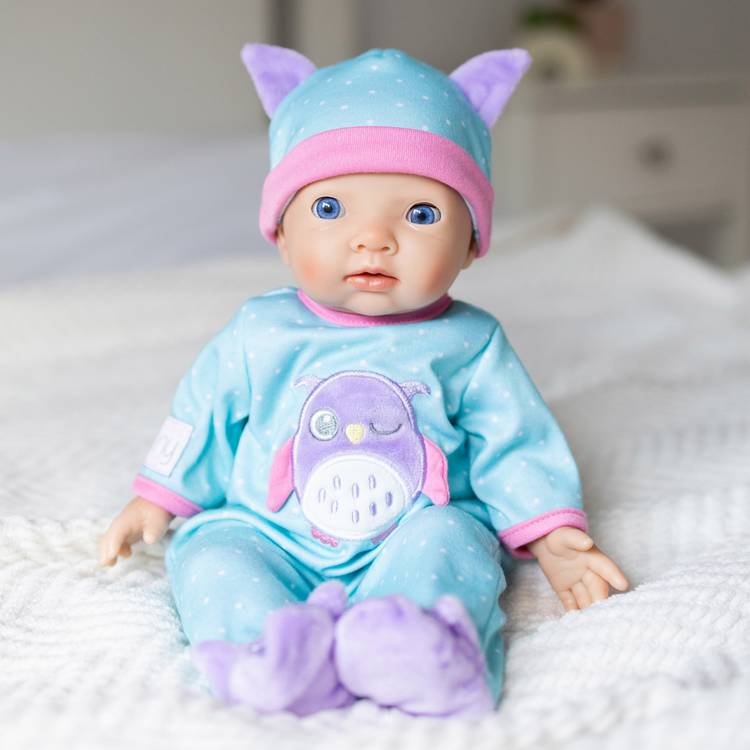 Tiny Treasures night owl doll sleepsuit for 36cm dolls, imported from the UK