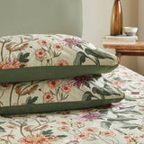 Wylder Wallflower green double bedding set, imported from the UK