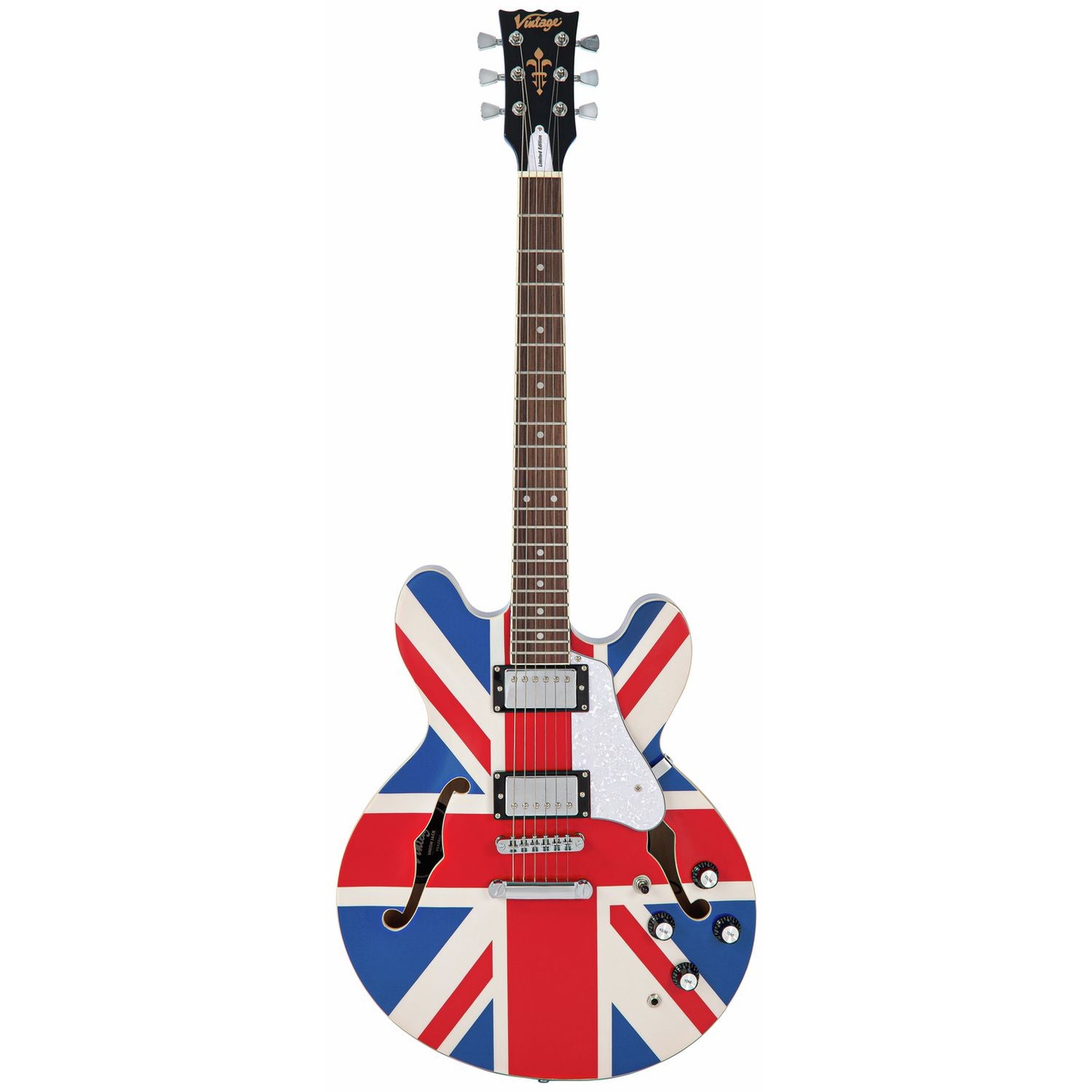Vintage Union Jack semi-acoustic guitar full size, UK version