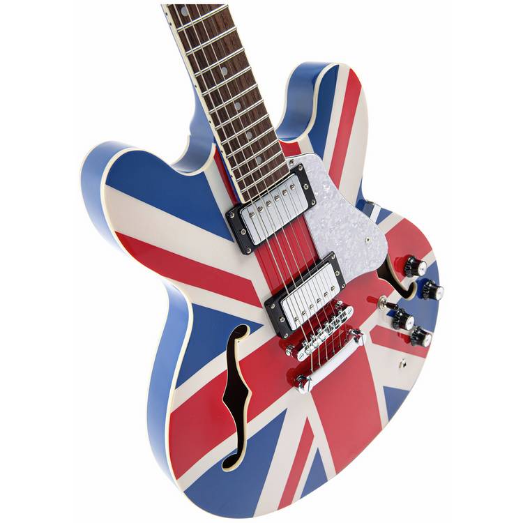 Vintage Union Jack semi-acoustic guitar full size, UK version