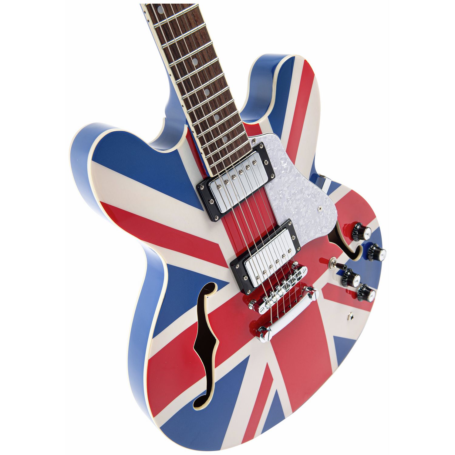Vintage Union Jack semi-acoustic guitar full size, UK version
