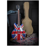 Vintage Union Jack semi-acoustic guitar full size, UK version