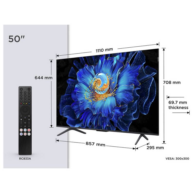 TCL 50C6KS Mini LED TV 50 inch, UK version