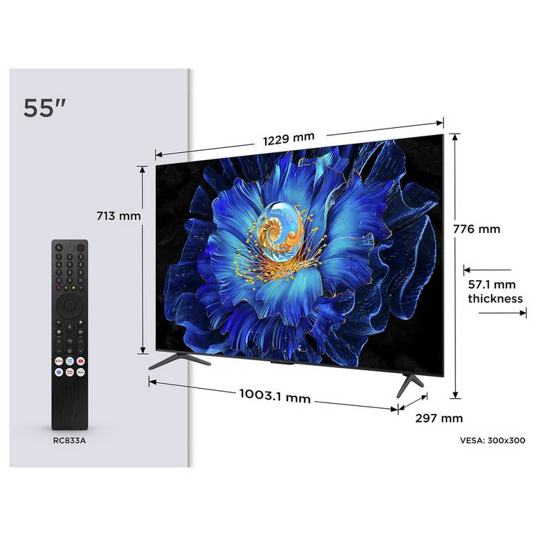 TCL 55C6KS Mini LED 4K Smart TV (British brand)