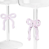 Argos Home glass candle holders with pink ribbon set of 2 (British brand)