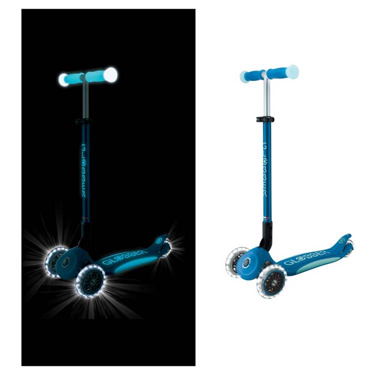 Globber Elite Glow Lights Scooter Blue kids scooter - British product