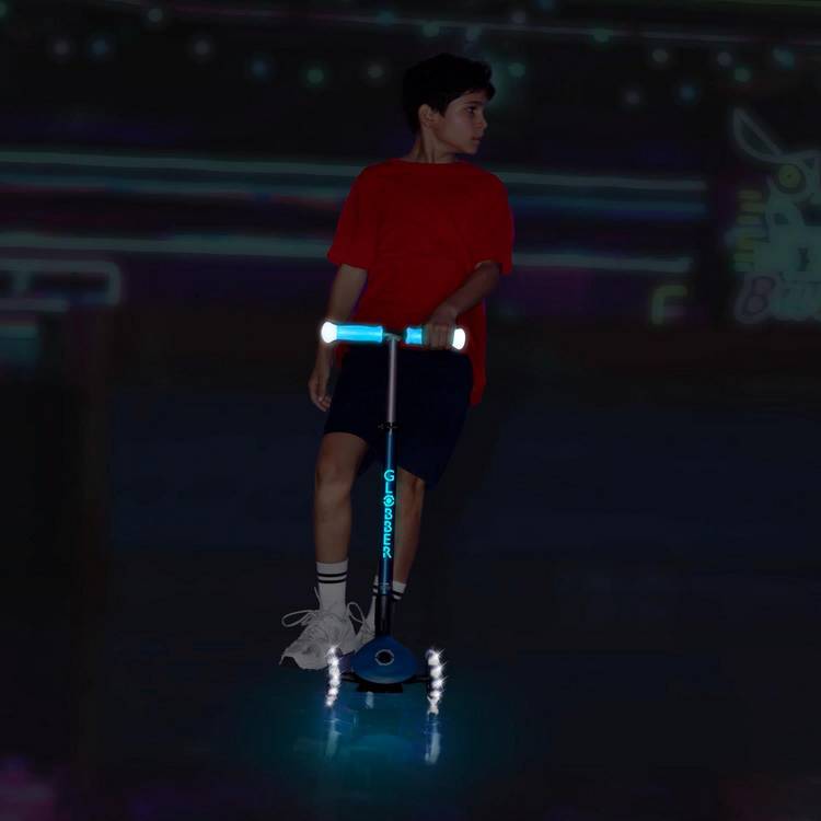 Globber Elite Glow Lights Scooter Blue kids scooter - British product