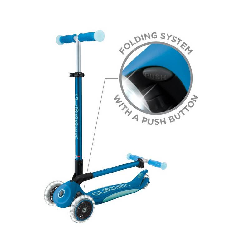 Globber Elite Glow Lights Scooter Blue kids scooter - British product