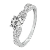 Revere 9ct white gold cubic zirconia engagement ring, UK version