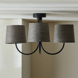 Argos Home 3-light flush ceiling light black grey, imported from the UK