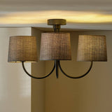 Argos Home 3-light flush ceiling light black grey, imported from the UK