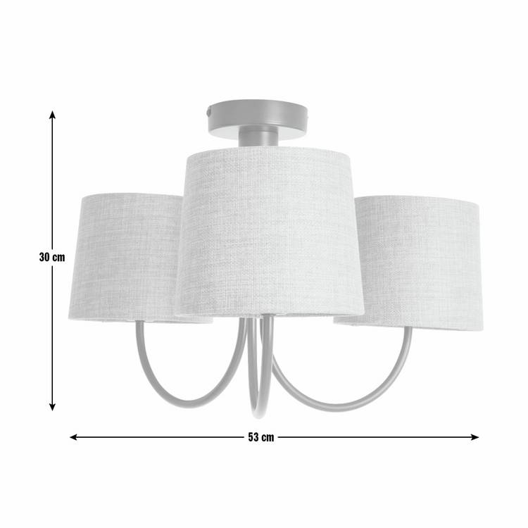Argos Home 3-light flush ceiling light black grey, imported from the UK